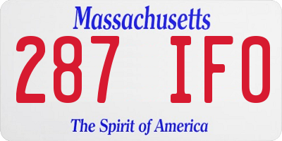MA license plate 287IF0