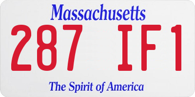 MA license plate 287IF1