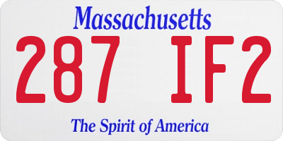MA license plate 287IF2