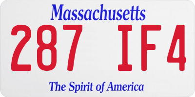 MA license plate 287IF4