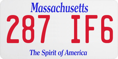 MA license plate 287IF6
