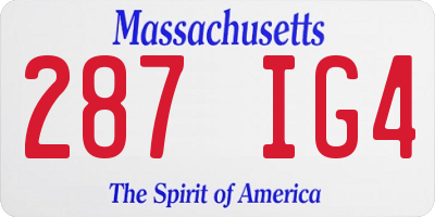MA license plate 287IG4
