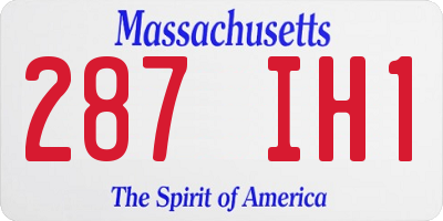 MA license plate 287IH1