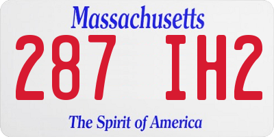 MA license plate 287IH2