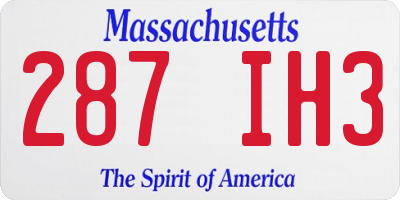 MA license plate 287IH3