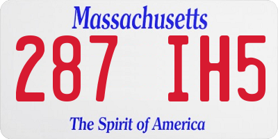 MA license plate 287IH5