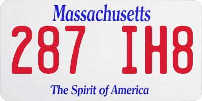 MA license plate 287IH8