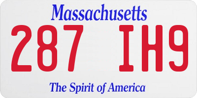 MA license plate 287IH9