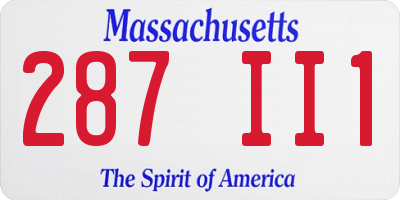 MA license plate 287II1