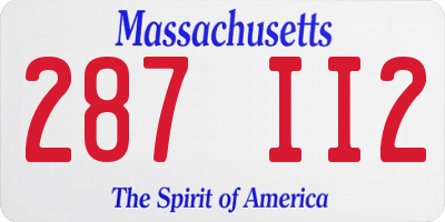 MA license plate 287II2