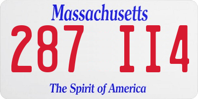 MA license plate 287II4