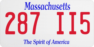 MA license plate 287II5