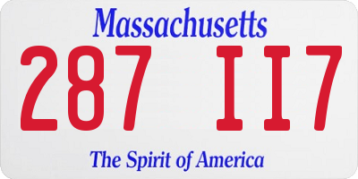 MA license plate 287II7