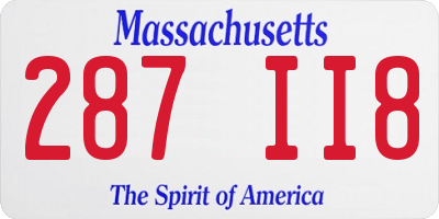 MA license plate 287II8