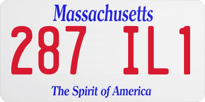 MA license plate 287IL1