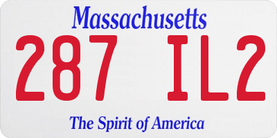 MA license plate 287IL2