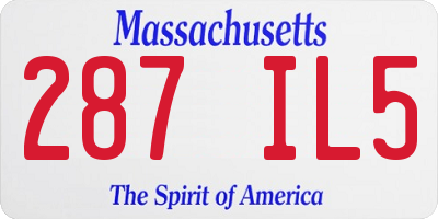 MA license plate 287IL5