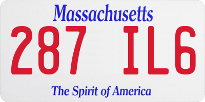 MA license plate 287IL6