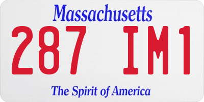 MA license plate 287IM1