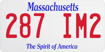 MA license plate 287IM2