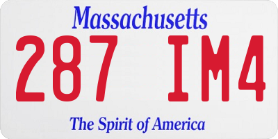 MA license plate 287IM4