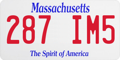 MA license plate 287IM5