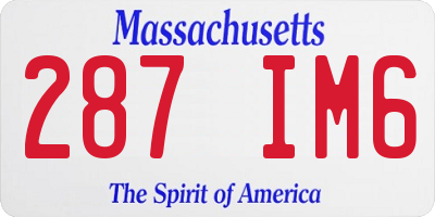 MA license plate 287IM6