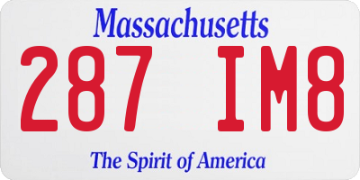 MA license plate 287IM8