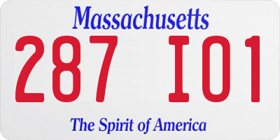 MA license plate 287IO1