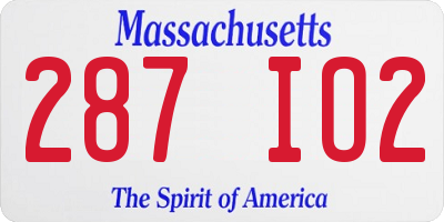 MA license plate 287IO2