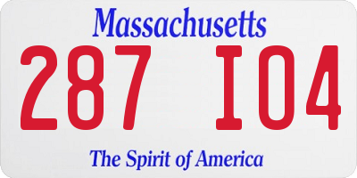 MA license plate 287IO4