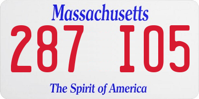 MA license plate 287IO5