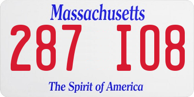 MA license plate 287IO8