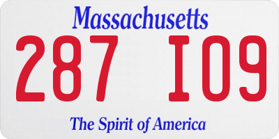 MA license plate 287IO9