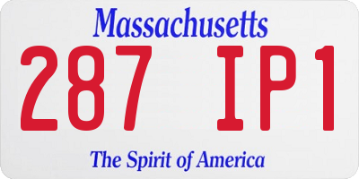 MA license plate 287IP1