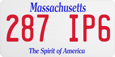 MA license plate 287IP6