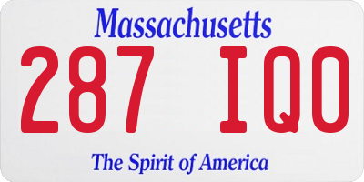 MA license plate 287IQ0