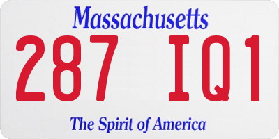 MA license plate 287IQ1