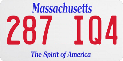 MA license plate 287IQ4