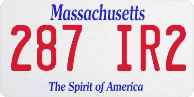 MA license plate 287IR2