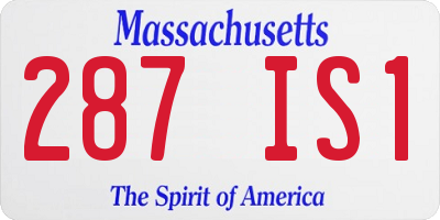 MA license plate 287IS1