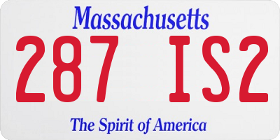 MA license plate 287IS2