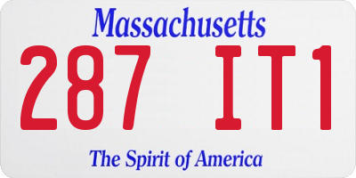MA license plate 287IT1