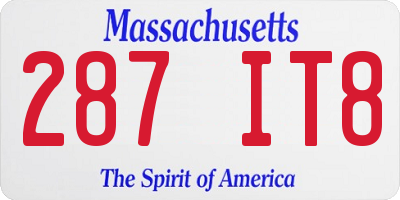 MA license plate 287IT8