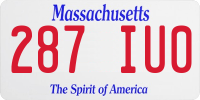 MA license plate 287IU0