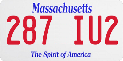 MA license plate 287IU2