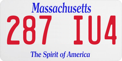 MA license plate 287IU4