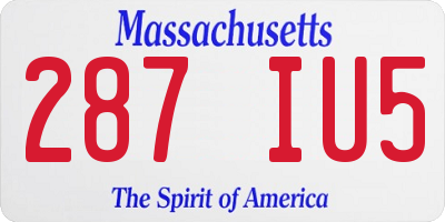 MA license plate 287IU5