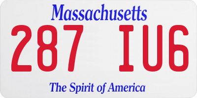 MA license plate 287IU6