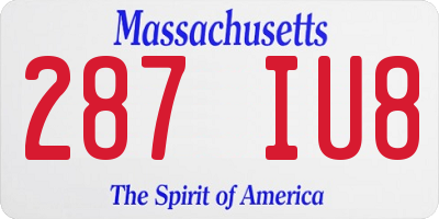 MA license plate 287IU8